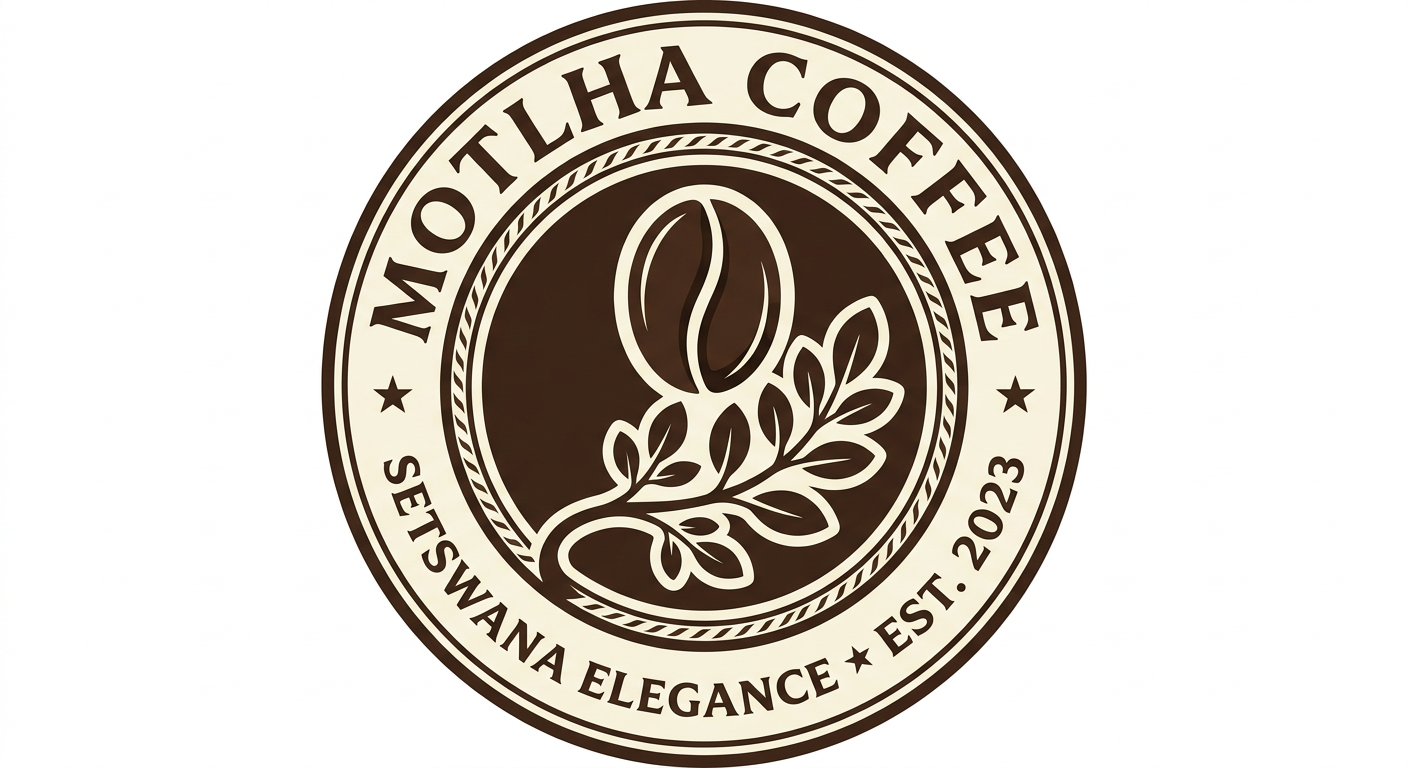 Original Motlha Coffee circular seal logo Botswana